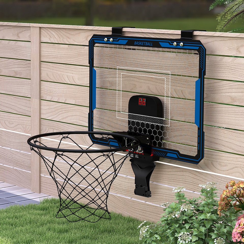 image 1 of Dekko Mini Basketball Hoop Over Door Indoor Sport Backboard Auto Scoring