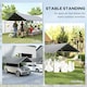image 6 of Outsunny 2-Rooms Outdoor Carport Galvanized Steel Frame UV Resist