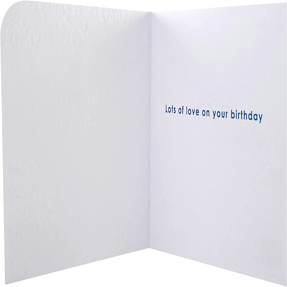 image 1 of Contemporary Patterned Design Braille Birthday Card for Grandad