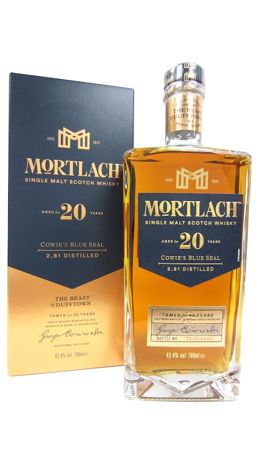 Mortlach Cowies Blue Seal Speyside Single Malt Scotch 20 year old Whisky