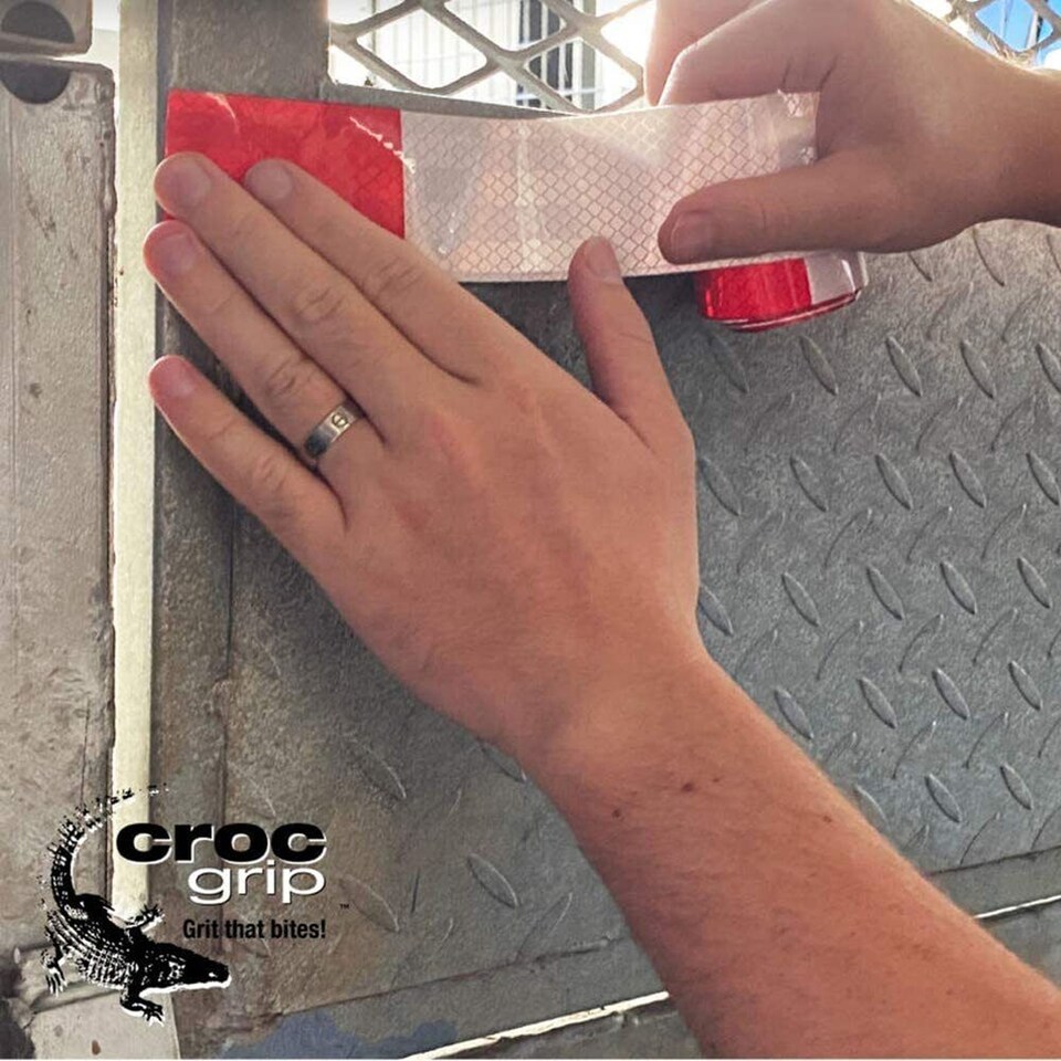 image 1 of 10m Red & White Reflective Tape 50mm | High Visibility Weatherproof Safety Tape