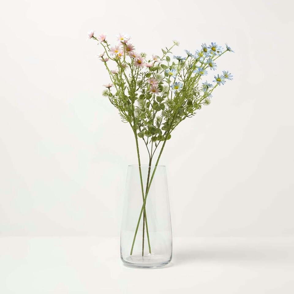 image 1 of Homescapes Artificial Stem of Blue Daisy Flowers, 72 cm