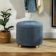 image 7 of HOMCOM 45cm Round Ottoman with Storage, Lid, Cashmere Footstool, Blue