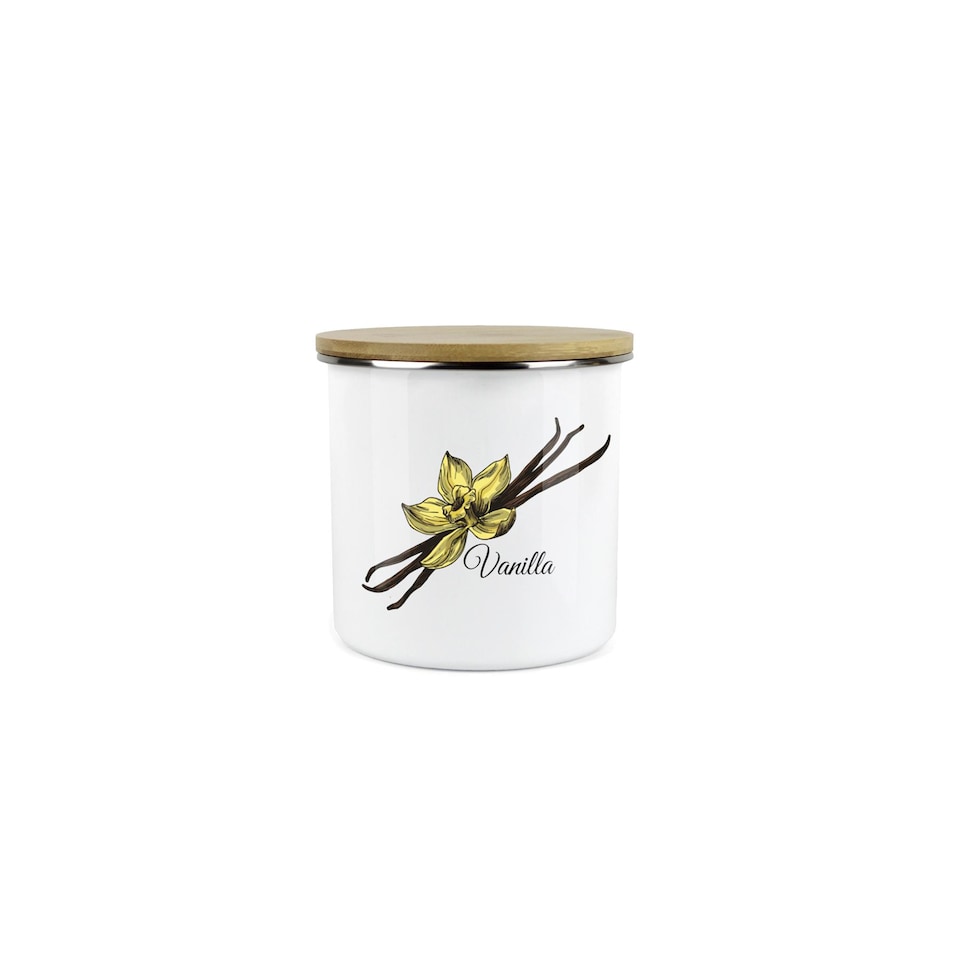 image 1 of Classic Herbs Kitchen Food Storage Canister - Vanilla