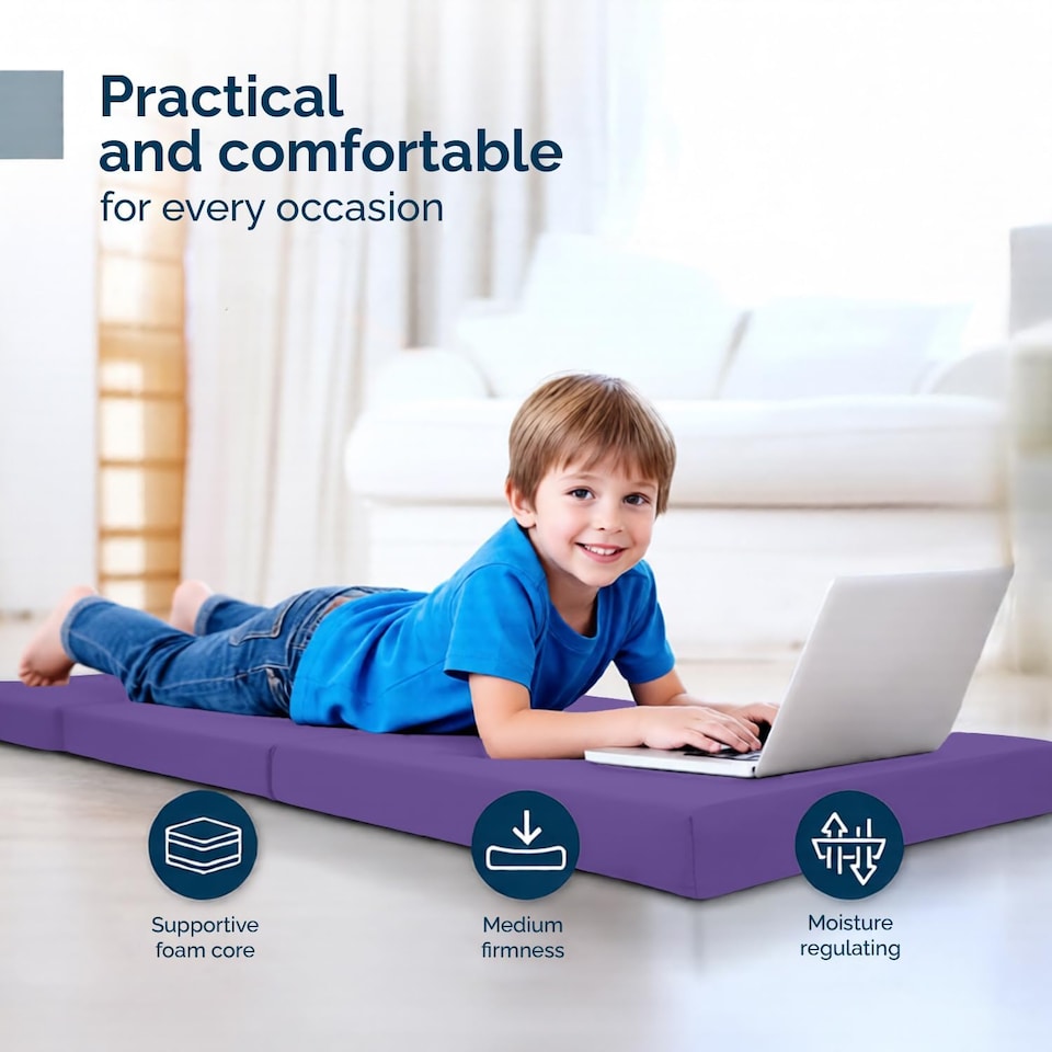 image 1 of Tri Fold Fold Out Z Bed Futon Sofa Chair Mattress
