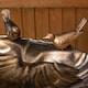 image 4 of 81cm Bronze Effect Garden Patio Bird Bath with Bird Sculptures | Bronze | Bronze