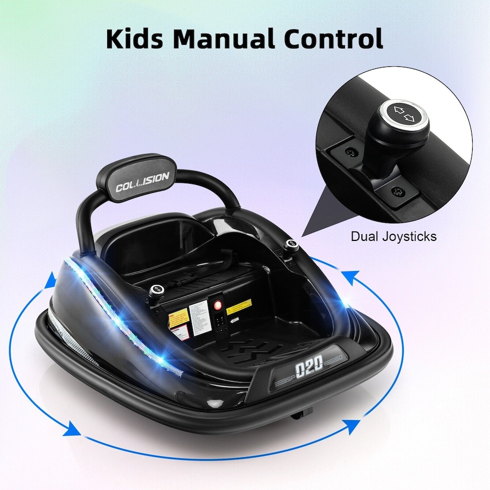 image 1 of COSTWAY Toy Car Kids Ride-On Bumper Car Electric 12V Black