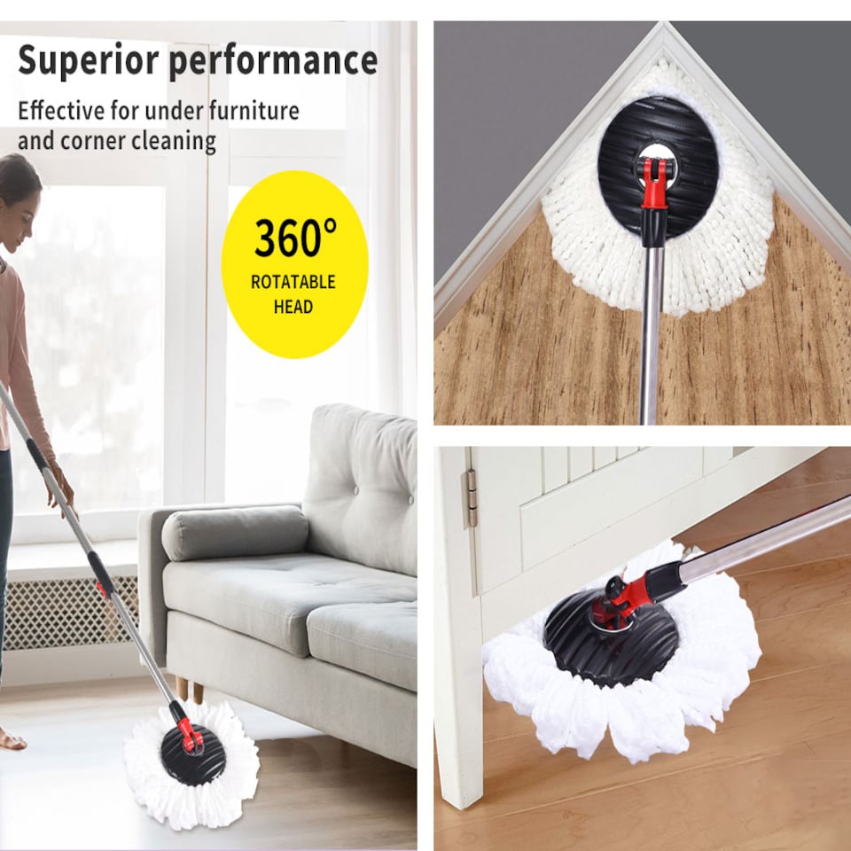 image 1 of Cleanflo Stainless Steel Spin Mop Bucket Set | Black | Black