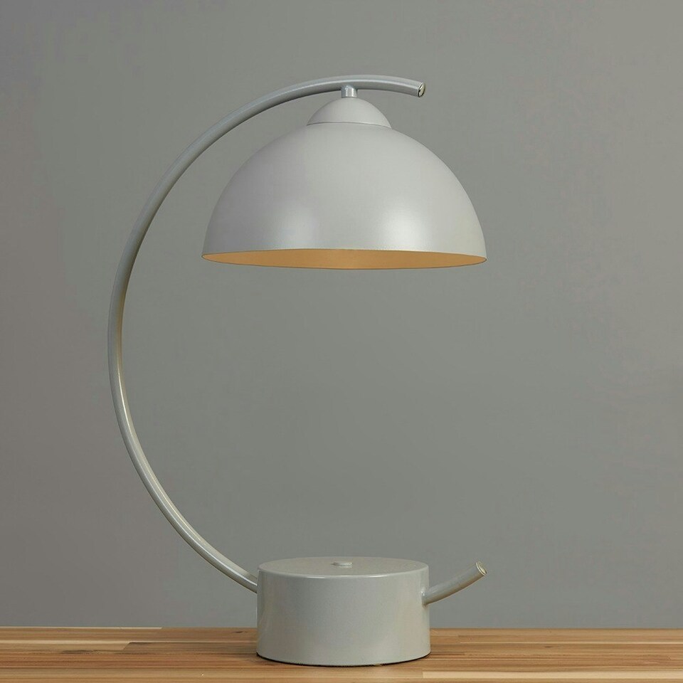 image 1 of ValueLights Lua Painted Grey Table Lamp and E14 Golfball LED 4W Warm White 3000K Bulb