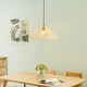 image 3 of ValueLights Harlow Wood - Rattan Natural Tapered Ceiling Pendant Shade