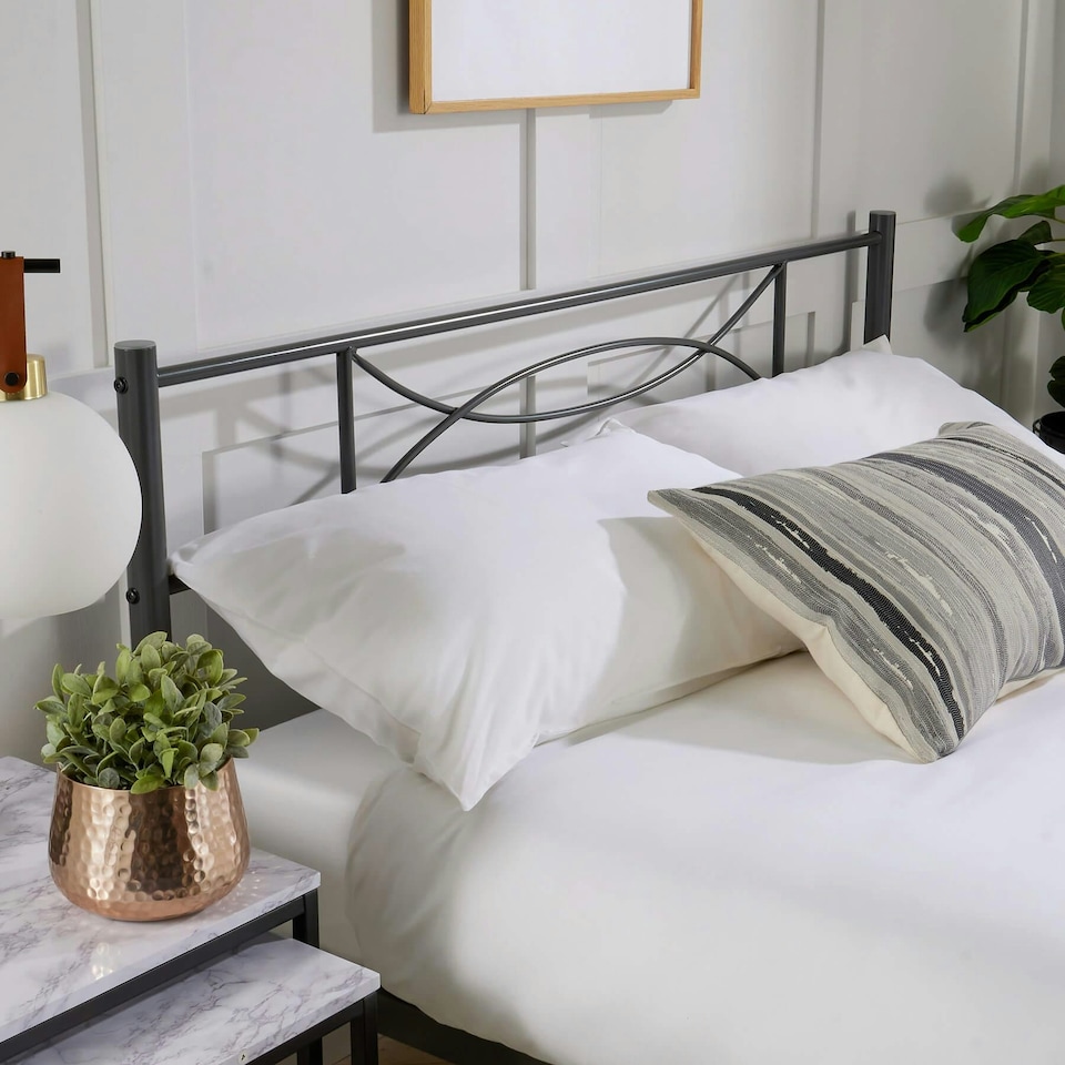 image 1 of Dark Grey Metal Frame 3ft Single Childrens Bed Kids Bedframe