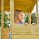image 4 of Treehouse Wooden play Tower with Climbing Wall and Fireman's Pole - FSC® certified