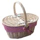 image 8 of White Wash Lidded Basket with Lining Red | Red And White Checked | One Size