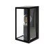 image 1 of CGC MARINA Black E27 Outdoor Wall Light Box Lantern Clear Diffuser IP44 Black