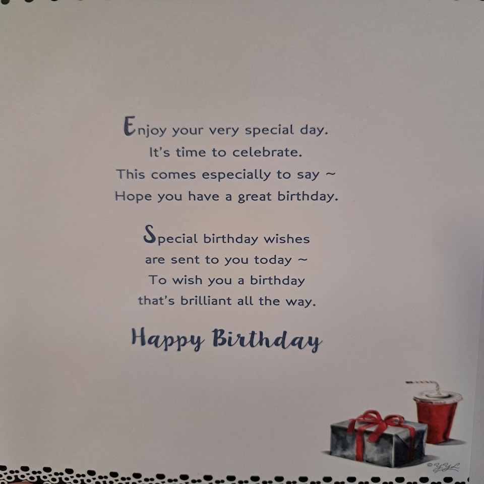 image 1 of Birthday Wishes Have a Great Day Open Male Party Design Celebrity Style Greeting Card
