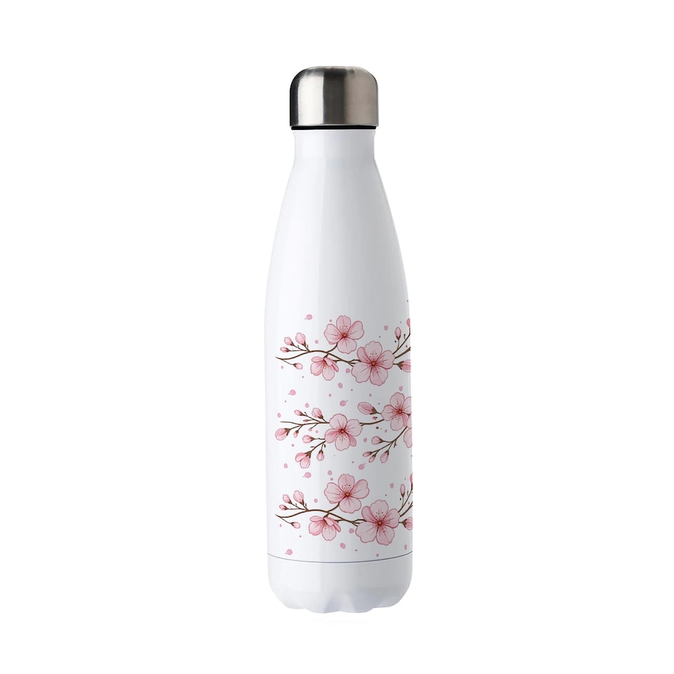 image 1 of Cherry Blossom Reusable Metal Water Bottle