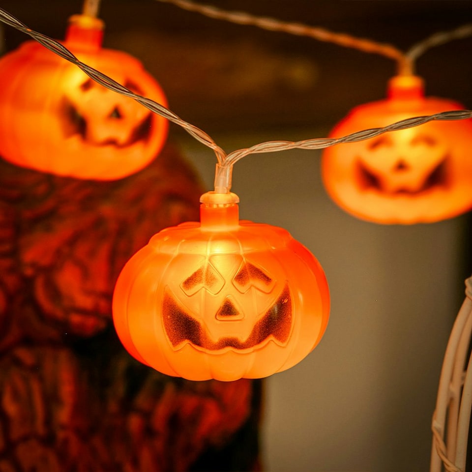 image 1 of Living and Home Halloween Pumpkin LED String Lights Battery Operated