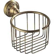 Antique Brass Toilet WC Roll or Shampoo Basket Holder Wall Mounted High Quality