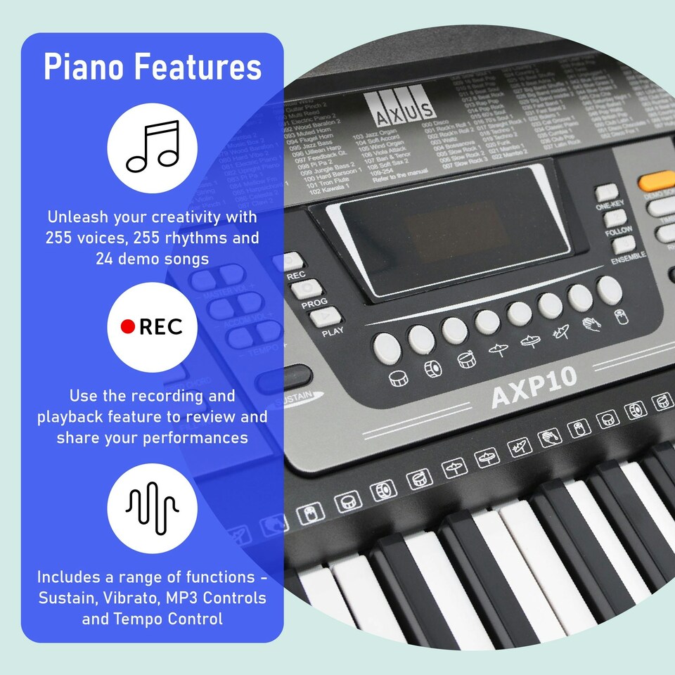 image 1 of Axus AXP10 Portable Keyboard