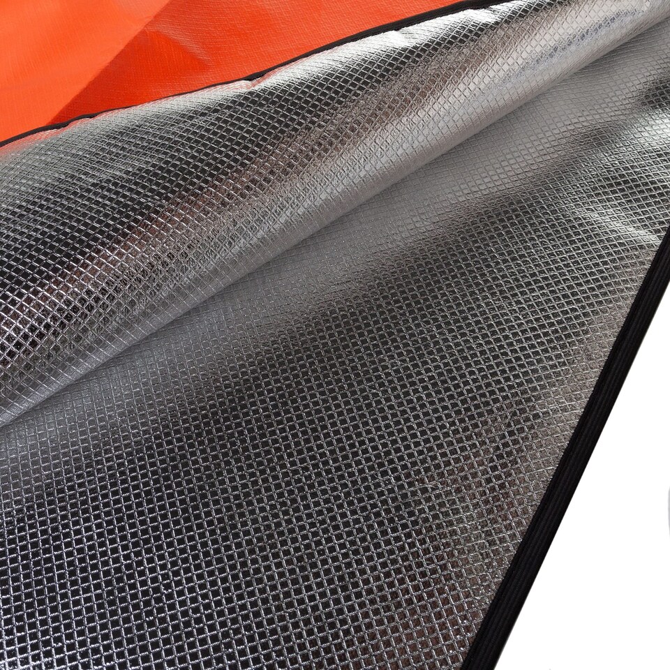 image 1 of Thermo Blanket Reflective High Vis Emergency Shelter Hiking Camping Outdoor