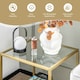 image 8 of COSTWAY 2-Tier Square Side Table Sofa End Snack Table Gold