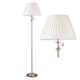 image 1 of First Choice Lighting Antique Brass Swing Arm Floor Lamp with White Pleated Shade Bronze | White