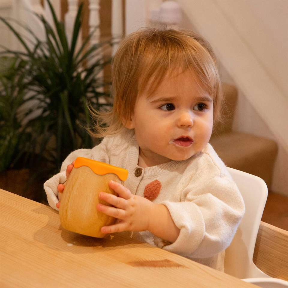 image 1 of Tiny Dining Bamboo Baby Trainer Cup - 130ml - Orange Orange