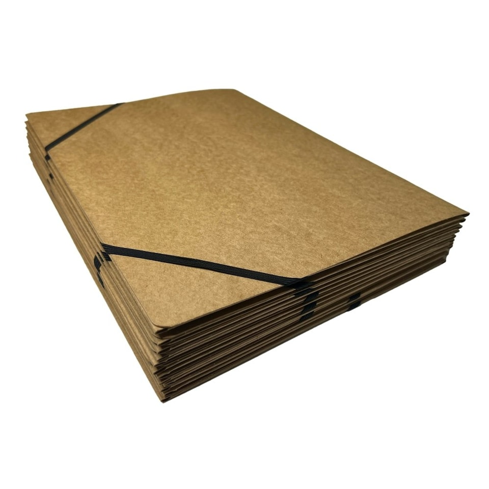 image 1 of A4 Kraft Card 3 Flap Folder With Elastic Closure