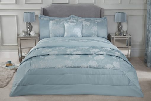 image 1 of English Garden Bedspread Duck Egg Blue | Blue