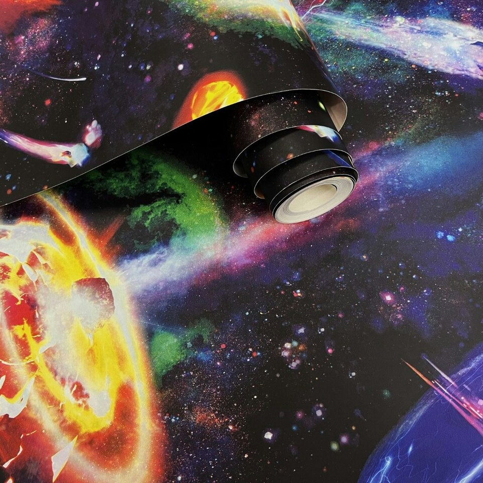 image 1 of Holden Décor Nebula Space Wallpaper - Multicoloured - 10m x 53cm Multi