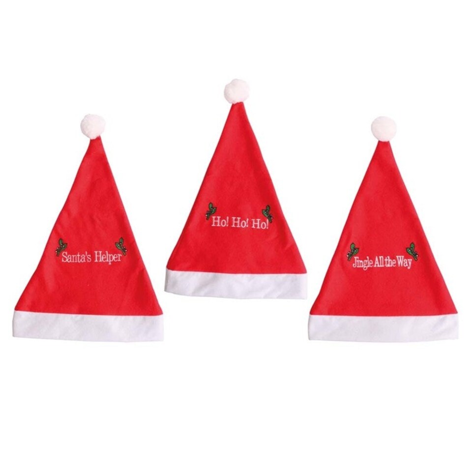 Single Plush Christmas Slogan Party Hat
