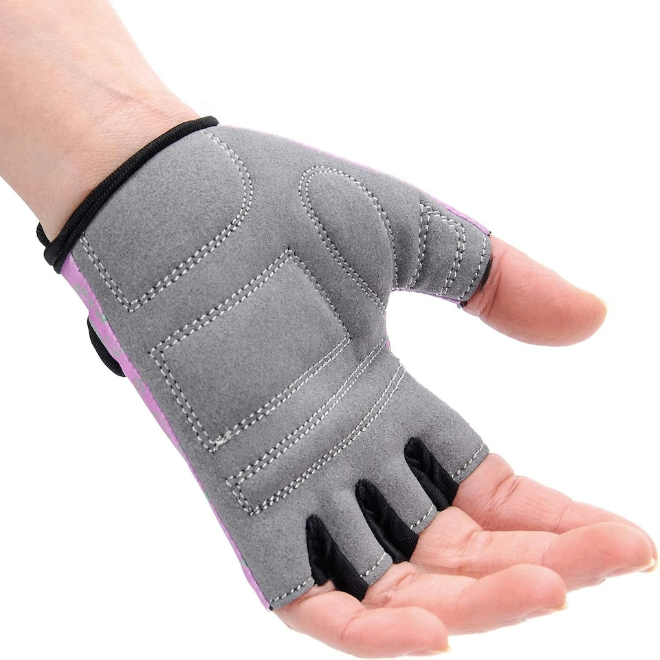 image 1 of Meteor Kids Bike Gloves – Breathable, Non-Slip, Padded for Comfort & Safety Purple | Purple Flower | JR S