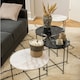 image 3 of Avila Side Table with Black Polished Marble Stone 42x45cm
