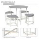 image 5 of HOMCOM Modern Round Dining Table Set with 4 Upholstered Stools, Dining