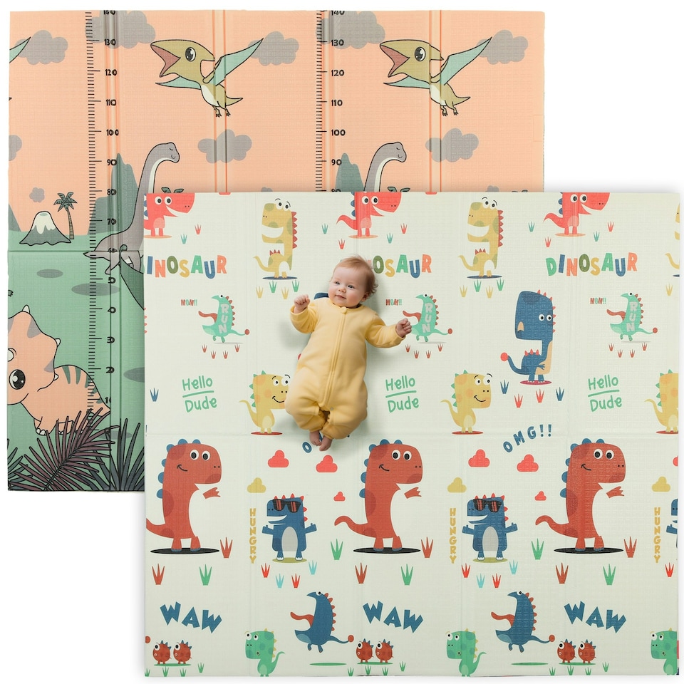 image 1 of AIYAPLAY Baby Play Mat, Foldable Activity Playmat, Dinosaur Theme