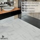 image 5 of NOVECRAFTO Vinyl Floor Tiles Self Adhesive – 12x24in Peel and Stick Waterproof Rectangular Flooring for Kitchen & Bathroom – White Marble Effect Design White | 5.57 sqm