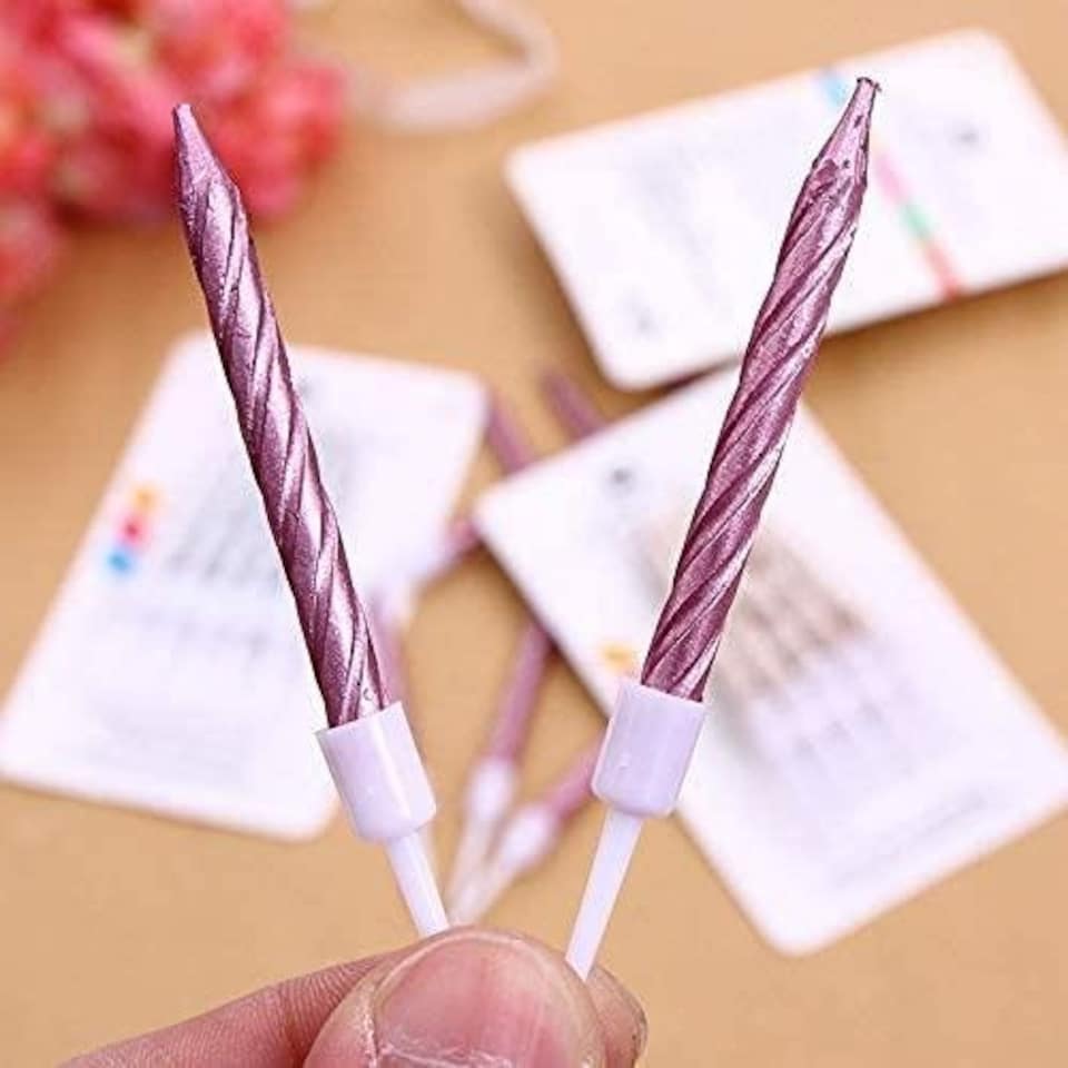 image 1 of 10pcs Light Pink Candles for Birthday Anniversary Pink