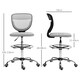 image 7 of Vinsetto Draughtsman Chair, Office Chair with Wheels, Light Grey