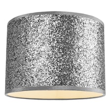 Modern and Designer Bright Silver Glitter Fabric Pendant/Lamp Shade 30cm Wide | Silver | Silver | 1