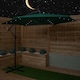 image 3 of Samuel Alexander 3m Solar Powered Cantilever Lit Banana Garden Parasol with Crank Handle & White LED Lights in Green