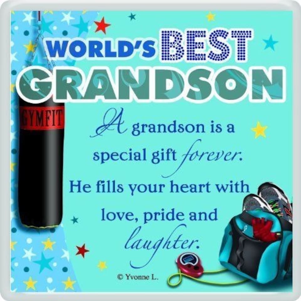 image 1 of World's Best Grandson... Sentimental Fridge Magnet - Christmas, Birthday Gift
