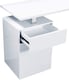 image 8 of Centurion Supports CALISTA Gloss White with Brushed Steel Legs 3-Drawer Contemporary Home Office Computer Desk | White | White | 1