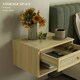 image 7 of Floating Nightstands Set of 2 with Rattan Drawer and Storage Shelf for Bedroom