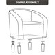 image 6 of Yaheetech Fabric Club Chair Upholstered Accent Barrel Chair Grey | Dark Gray
