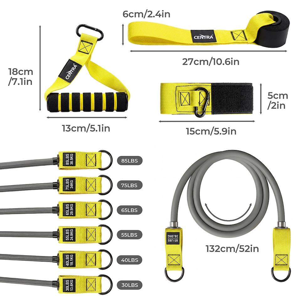 image 1 of Centra Resistance Bands 12PC Heavy Exercise Bands Strength Training Home Gym