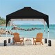 image 3 of Yaheetech 201 cm L x 201 cm W Pop Up Canopy Tent-Black | Black | Black | 201 cm L × 201 cm W × 243-263 cm H