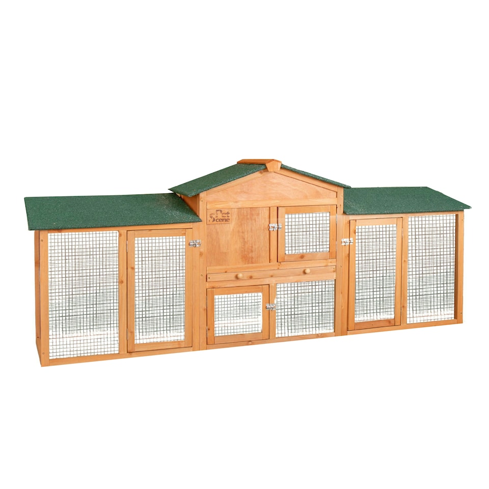 image 1 of 84cm x 2.12m Samuel Alexander Extra Large Wooden Outdoor Hutch for Small Animals with Run