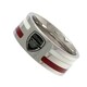 image 3 of Arsenal FC Colour Stripe Ring - Silver/Red/White - Medium