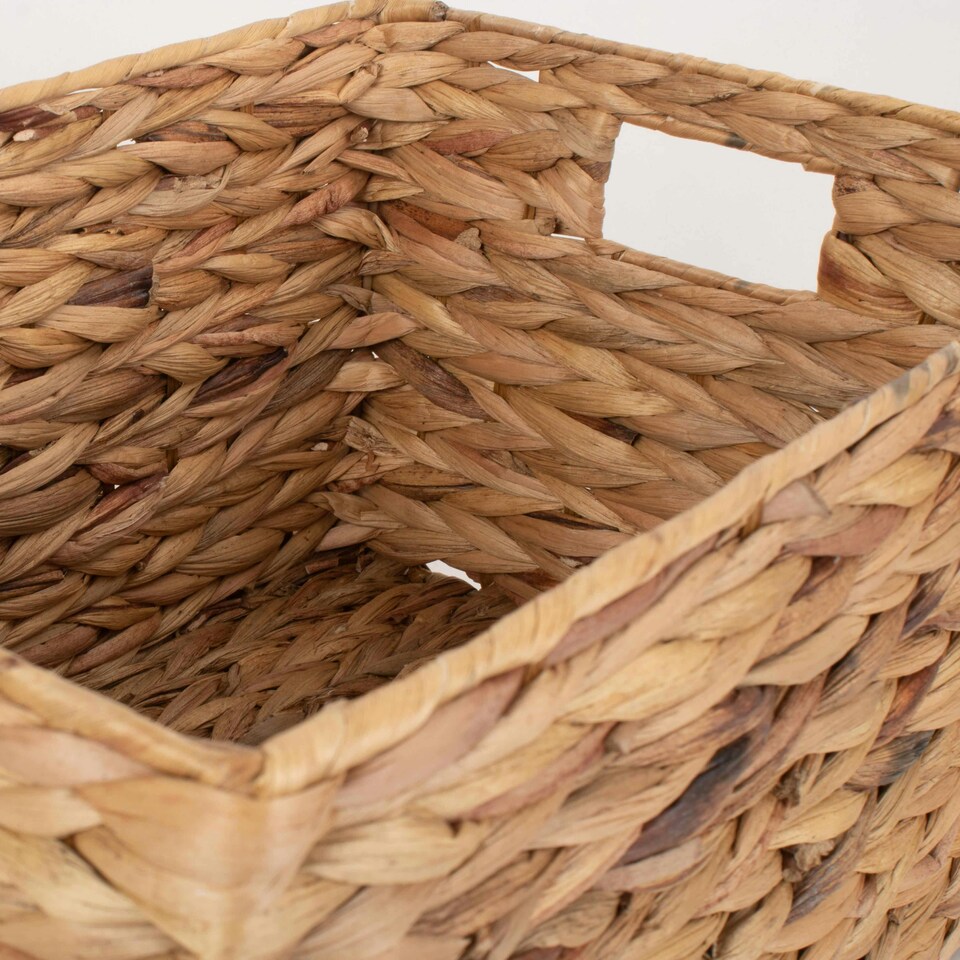 image 1 of Water Hyacinth Rectangular Storage Basket Brown | Brown | M