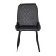 image 4 of Quebec Wave Edge Dining Set with 4 Velvet Avery Chairs Grey